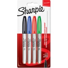 Sharpie Fine Permanent Markör Kalem Standart Renkler 3+1 Paket