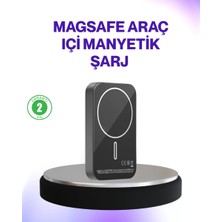 Hace Bazaar Mıknatıslı Magsafe Uyumlu Araç Tutucu Kablosuz Şarj Destekli