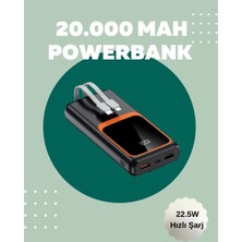 Hace Bazaar Dijital Ekranlı 20.000 Mah Powerbank | 22.5W Hızlı Şarj + Çoklu Bağlantı Seçeneği
