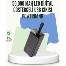 Hace Bazaar Yüksek Kapasiteli 50.000 Mah Powerbank – Type-C, Lightning ve Micro USB Uyumlu, Çoklu Cihaz Şar