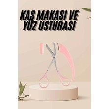 Hace Bazaar Kavisli Kaş Kirpik Düzeltici Bıyık Alma Taraklı Kaş Makası Yüz Bakım Seti Makas