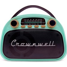 Crown Well Crownwell Taşınabilir Bluetooth Retro Radyo Arizona Serisi Turkuaz