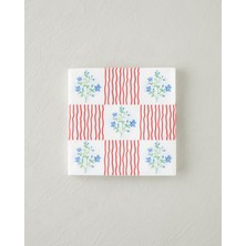 English Home Bloomlet 20'li Kağıt Peçete 33X33 cm Kırmızı - Mavi