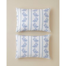 English Home Allure Kolay Ütülenir 2'li Yastık Kılıfı 50X70 cm Mavi