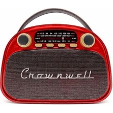 Crown Well Crownwell Taşınabilir Bluetooth Retro Radyo Arizona Serisi (Metalik Kırmızı)