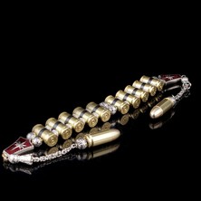 Takı925 Special Design Mermi Tasarım 10 Adetli Alpaka Metal Zaza Tesbih