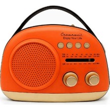 Crown Well Crownwell Taşınabilir Bluetooth Retro Radyo Arizona Serisi / Orange