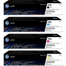 Hp 117A Orjinal Toner Takımı 4 Renk 1000 Sayfa Kapasite ile Lazer Yazıcı Uyumlu