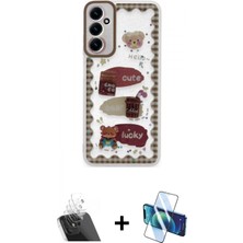 Pileli Store Pilelistore™ Galaxy A14 4g Kılıf Çekirdek Asil - Siyah 3D Antistatik Seramik Nano Ekran Koruyucu + Kamera Lens Koruma Cam - Sf