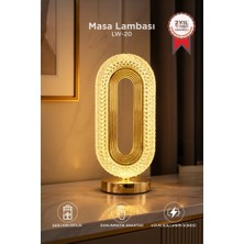 Torima Kristal Elmas Masa Lambası Led Işıklı Şarjlı Dokunmatik Akrilik Gece Lambası LW20