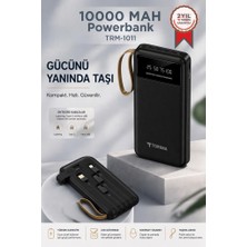 Torima Powerbank Dijital Göstergeli Kablolu 4 Çıkışlı 10.000 Mah Taşınabilir Şarj Aleti TRM1011 Siyah