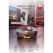 Torima Bluetooth Kulaklık Kulak İçi Led Işıklı Oyuncu Kulaklık K98 Siyah