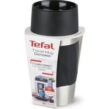 Tefal Travel Mug Compact Termos 0,3 Litre Siyah Paslanmaz Çelik Malzeme ile Uzun Süre Sıcak Tutma