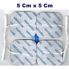 Stimrodes Masaj Cihazı Pedi 5 x 5 cm 4'lü Kendinden Yapışkanlı Beyaz Karbon Film Elektrot üm Markalarla Uyumludur
