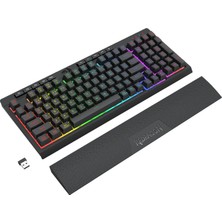 Redragon K515 Pro Shiva Rgb Kablosuz Membranlı Türkçe Oyun Klavyesi, 98 Tuşlu Mekanik Hissi Klavye ve Smooth Lineer Switch,makro ve Multimedya Tuşları, Çıkarılabilir Bilek Dayağı, Yazılım Destekli