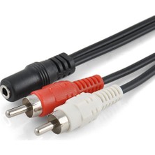 Alfais 4823 3.5 mm Stereo To 2RCA Tos Çevirici Dönüştürücü Adaptör Kablosu 40 cm Siyah Ses Kabloları