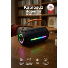 Torima Bluetooth Hoparlör Rgb Işıklı USB TF Destekli Booms Box 360 Siyah