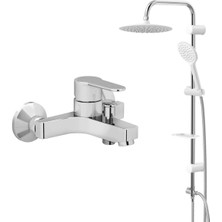 Artema Win S Monavit Beyaz Tepe Duş Seti Mvt3020 Enerji Tasarruflu Banyo Batarya Standart Montaj