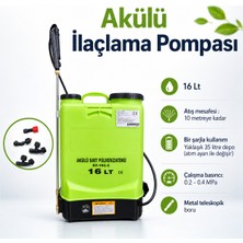 Badem10 Şarjlı Sırt Tipi Püskürtme Makinesi 16 Lt Elektrikli Ağaç Dal Bağ Bahçe Bitki KF16C2