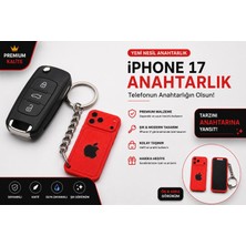 YSN Sounds Telefon Görünümlü Anahtarlık , iPhone 17 Kırmızı Anahtarlık - iPhone Görünümlü Araba Anahtarlığı