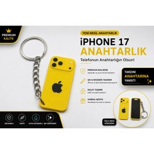 YSN Sounds Telefon Görünümlü Anahtarlık , iPhone 17 Sarı Anahtarlık - iPhone Görünümlü Araba Anahtarlığı