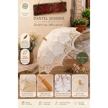 Atay Garage Şemsiye 80-65cm Ebatlarında Büyük Vintage Dantel Işlemeli Semsiye