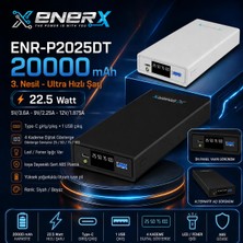 eNerRX Enerx ENR-P2025DT 20.000 mAh 22.5 Watt LED Göstergeli Powerbank Beyaz