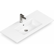 Isvea Sistema T-Flat Slim Ince Formlu Lavabo 101 x 46,5  cm Beyaz