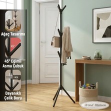 Trend Maison Modern Metal Gövdeli Ayaklı Elbise Portmanto Askılık Beyaz