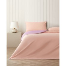 English Home Plain Pamuk Çift Kişilik Nevresim Takımı 200X220 cm Toz Pembe-Leylak