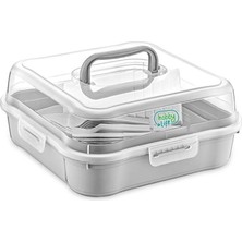 Hobby Life Gri 32 Parça 6 Kişilik Çantalı Piknik Seti Pratik Taşıma Özelliği ile