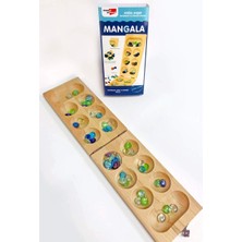 Moccotoys Ahşap Renkli Cam Taşlı Büyük Boy Mangala Eğlenceli Tasarım ile 5-7 Yaş İçin Strateji Oyunu