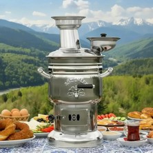 Sözenler 4 Litre Kömürlü-Odunlu Krom Semaver (Turbo Modeli)