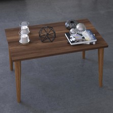 Remaks Retro Orta Sehpa Ceviz Renk Suntalam Üst Yüzey Ağaç Ayak Modern Tasarım