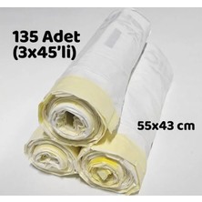 Missidea Otomatik Kedi Tuvaleti Uyumlu Büzgülü Atık Poşeti 135 Adet (3X45\\\'LI) 55X43 cm Dayanıklı Yedek Çöp Torbası