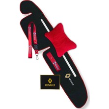 Tusba Market Renault Broadway R9/11 Spring Fairway Flash Nakışlı Göğüs Torpido Halısı / Polar Oto Yastık + Aksesuar