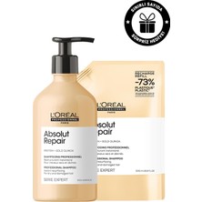 L'Oréal Professionnel Serie Expert Absolut Repair Yıpranmış Saçlar Için Onarıcı Şampuan 500ML & 500ML Refill Saç Bakım Seti