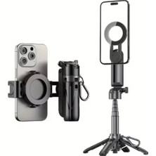 Comse P15 Mini C Magesafe Uyumlu Selfie Çubuğu Tripod Bluetooth Uzaktan Kumandalı 360' Dönebilen Çok Amaçlı Tripod