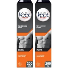 Veet Men 200 ml Tüy Dökücü Krem X 2 Adet Vücut, Bacak ve Koltuk Altı İçin Hızlı Kullanım