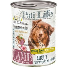 Pati Life 415 gr Yetişkin Kuzu Etli Yaş Konserve Köpek Maması Hayvansal İçerik