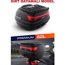 Arwic Wogen WG52 Motosiklet Arka Çanta Kargo Tipi 52 Litre Premium(Sırt Dayamalı) Siyah