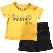 For My Baby Cool Sarı T-Shirt Şort 2'li Takım