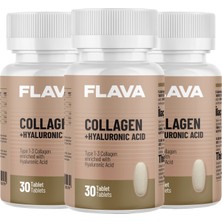 Flava Collagen+Hyaluronic Acid - 30 Tablet x 3 Adet