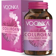 Voonka Collagen Hyaluronic Acid 32 Tablet Türkiye Menşeli Kolajen İçerikli Yetişkin Kullanımı İçin