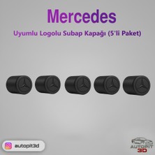 AutoPit 3D Mercedes Logolu Subap Kapağı (5'li Paket)