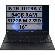 Lenovo Nb E16 G2  21MA008XTX Ultra 7-155H - 64GB Ram - 512GB M.2 SSD - W11P - 16" Taşınabilir Bilgisayar