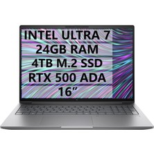 Hp Mws 8T0U2EA Zbook Power 16 G11 U7-155H - 24GB Ram - 4tb M.2 SSD - Rtx 500 Ada 4gb - W11P - 16" Taşınabilir Bilgisayar