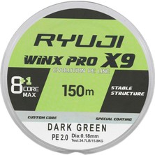 RYUJI Ryujı Wınx Pro X9 150M Dark Green Ip Misina 0,12MM