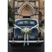 Lora Wedding Gelin Arabası Cam Yazısı İsme Özel 38cm Siyah | "Just Married" ve İsimleriniz Yazılı Düğün, Nikah, Nişan İçin Araba Cam Yazısı Sticker, Folyo, Vinil