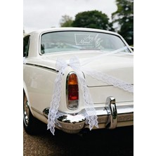 Lora Wedding Gelin Arabası Cam Yazısı İsme Özel 38cm Siyah | And They Lived Happily Ever After ve İsimleriniz Yazılı Düğün, Nikah, Nişan İçin Araba Cam Yazısı Sticker, Folyo, Vinil